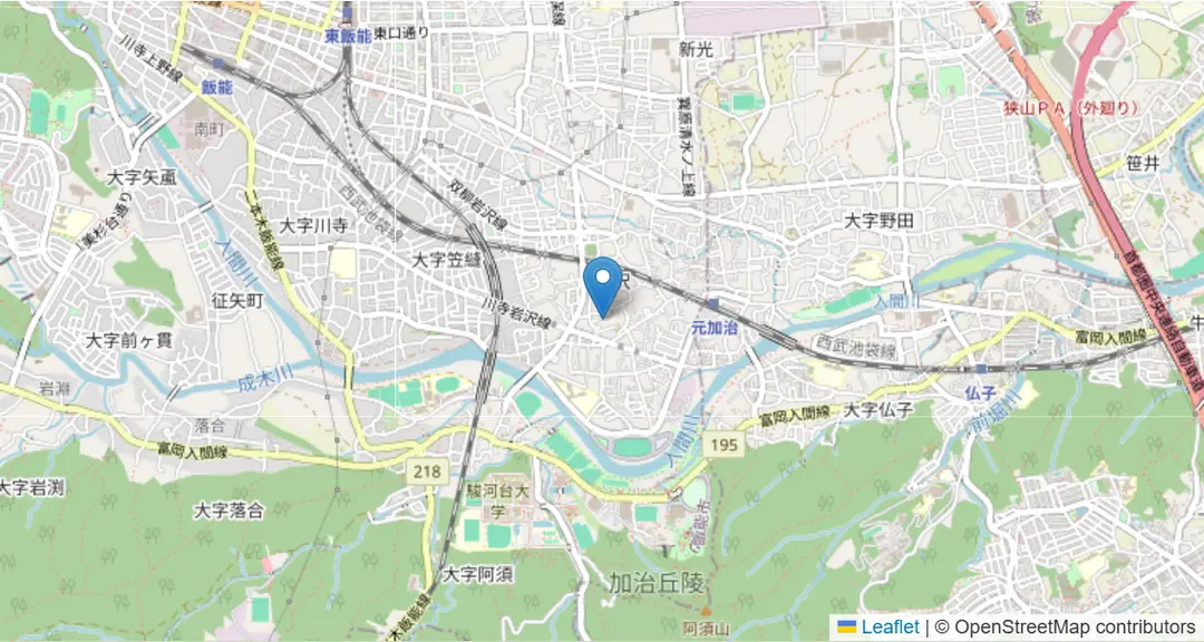 会場の地図（OpenStreetMap）